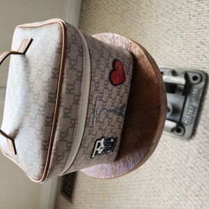 Karl Lagerfeld Brown Monogram Cosmetic Bag